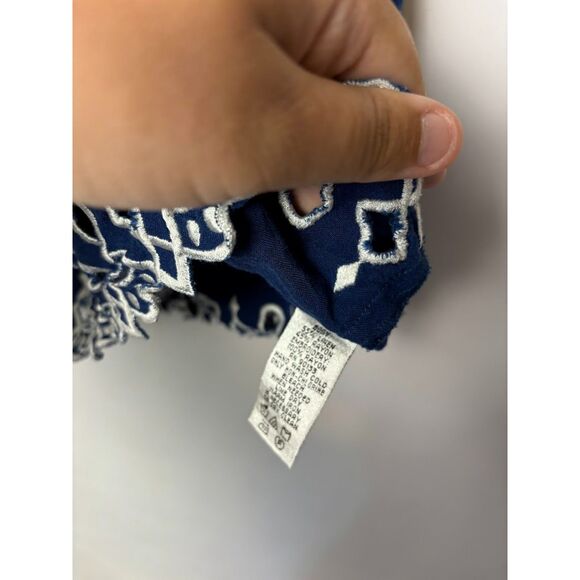 Bob Mackie Wearable Art Two Piece Linen Top and Jacket Open Front Eyelet size M - Picture 6 of 7